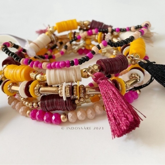Beaded stacked tassel bracelet. OSFM - Picture 2 of 5
